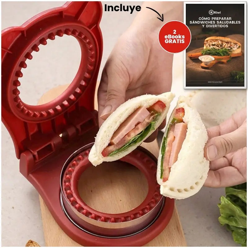 Molde cortador y sellador para sandwiches - Promoción: Paga 1 lleva 2 (Incluye 2 moldes y 2 recetarios GRATIS)
