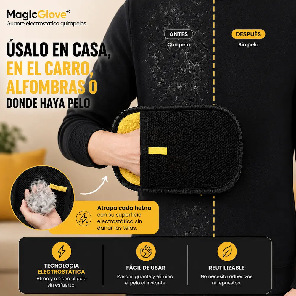 MagicGlove - Guante electrostático quitapelos (Promo: Paga 1 y lleva 2)