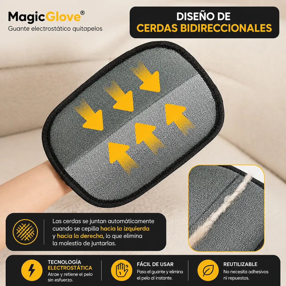 MagicGlove - Guante electrostático quitapelos (Promo: Paga 1 y lleva 2)