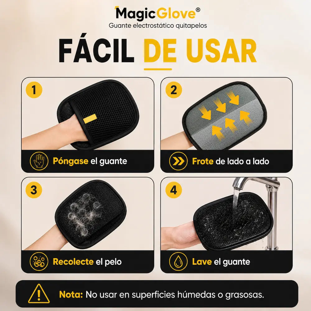 MagicGlove - Guante electrostático quitapelos (Promo: Paga 1 y lleva 2)