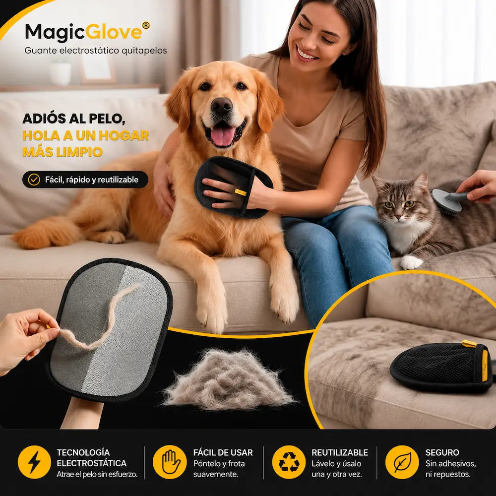 MagicGlove - Guante electrostático quitapelos (Promo: Paga 1 y lleva 2)