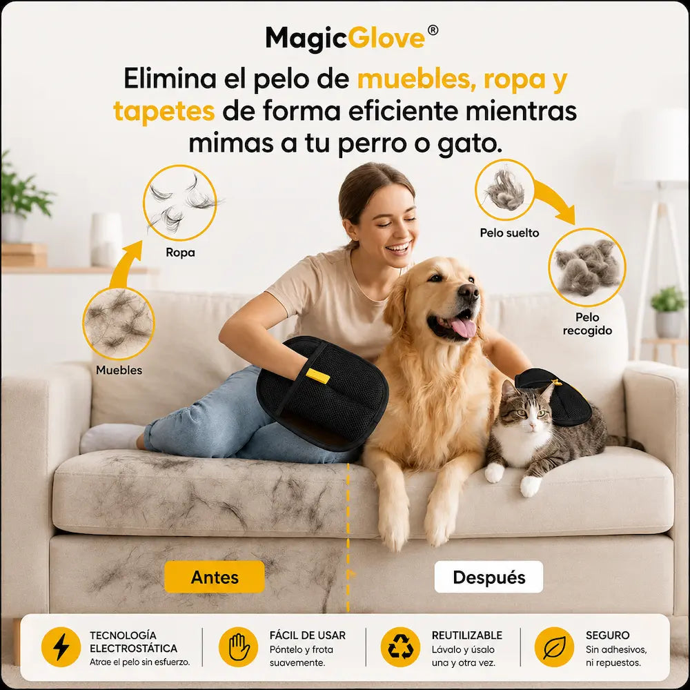 MagicGlove - Guante electrostático quitapelos (Promo: Paga 1 y lleva 2)