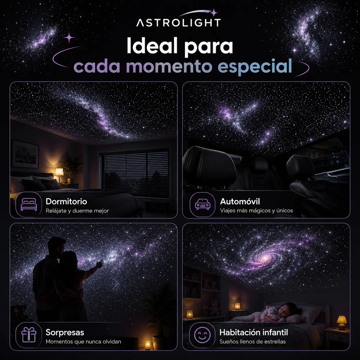 AstroLight - Lámpara proyectora de galaxias
